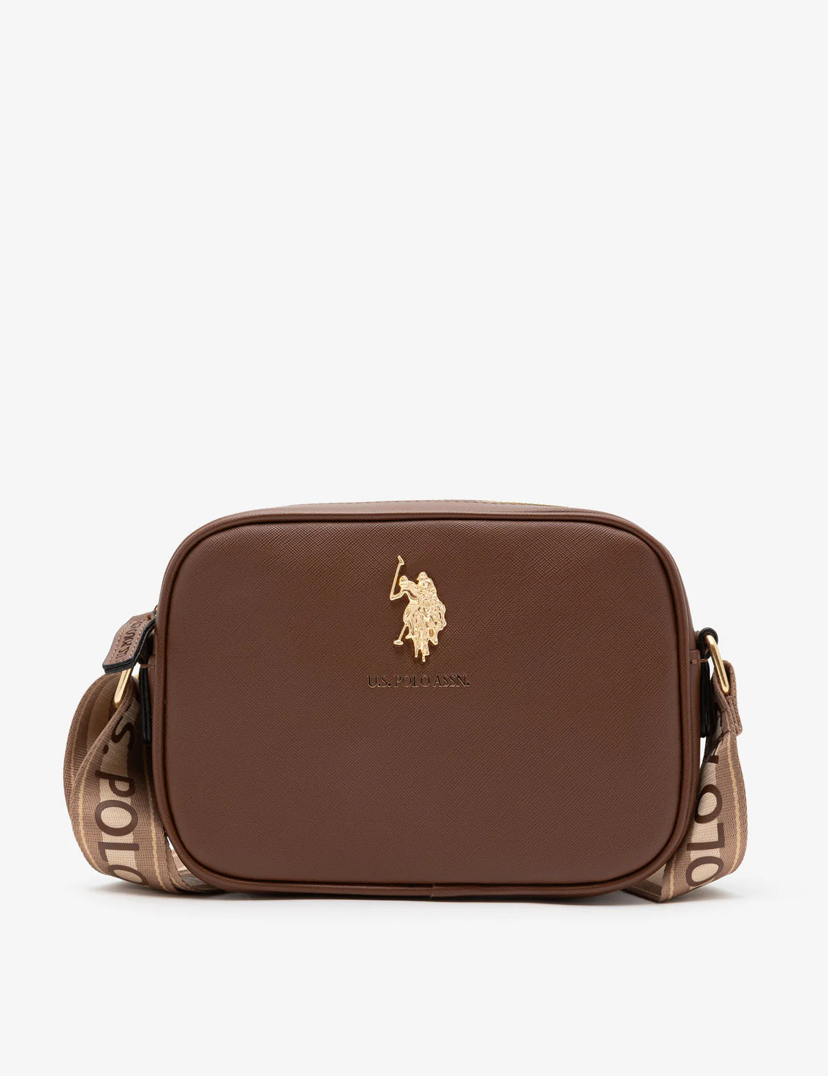 Сумка жіноча кросбоді U.S. Polo Assn. Brown через плече коричнева