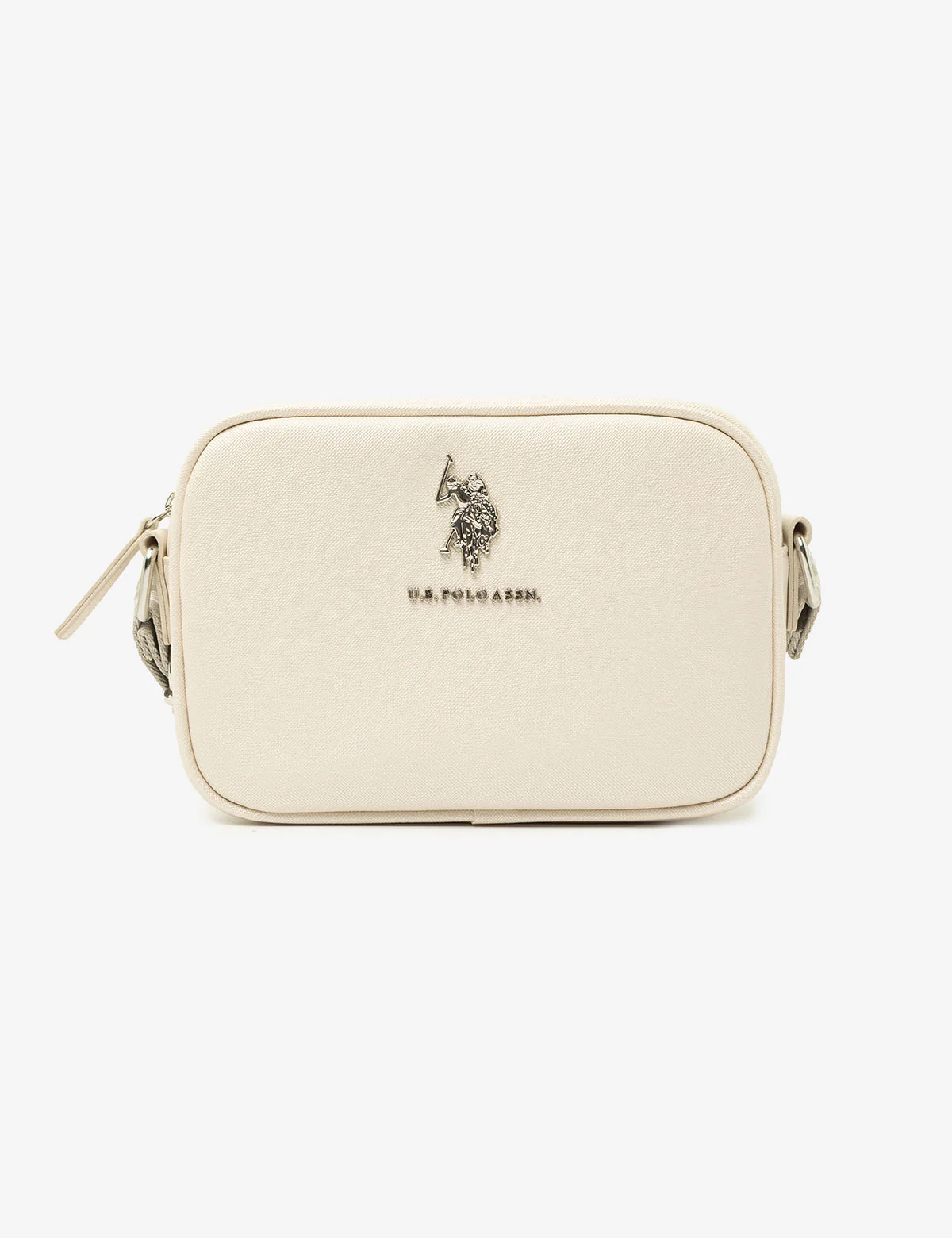 Сумка жіноча кросбоді U.S. Polo Assn. SPRING PEARL через плече біло-молочний з перламутровим блиском